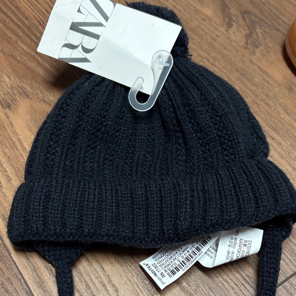 Zara Kids Charcoal Knit Hat
